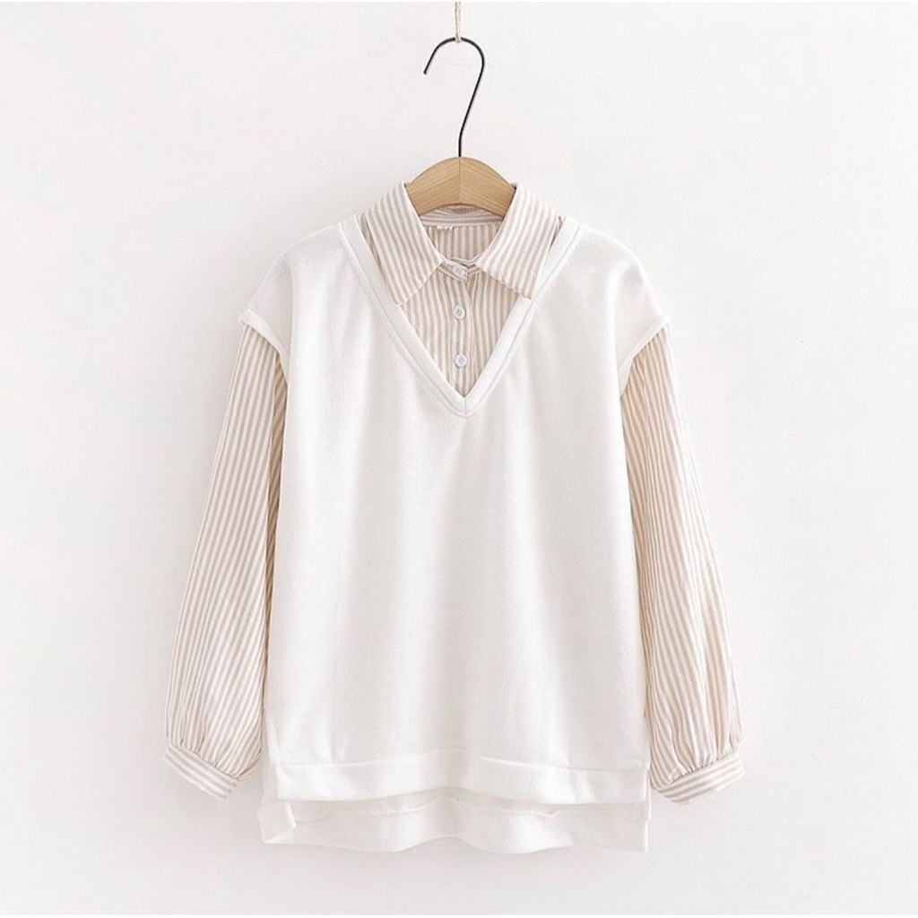 BISA COD / AMA TOP BAJU ATASAN KEMEJA WANITA / KEMEJA WANITA CASUAL POLOS JUMBO FORMAL IMPORT