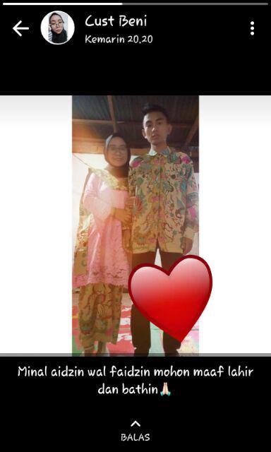 Zola_batik Couple Kebaya Brokat Andhara Selendang Lengan Panjang - Gading Marten