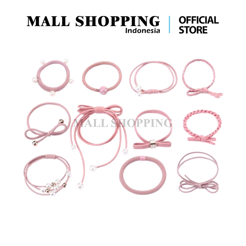 (COD) Ikat Rambut 1 SET ISI 12Pcs/Set Karet Gelang Simple Hair Tie Korean Fashion MALL SHOPPING