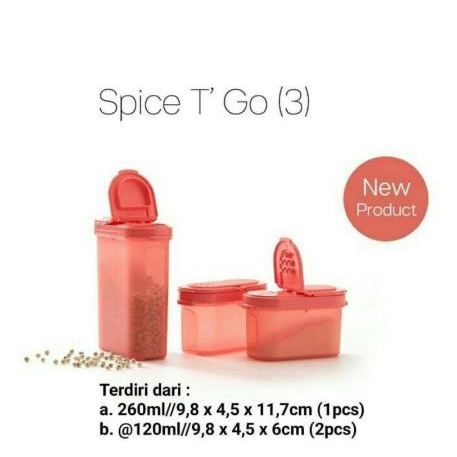 PROMO Cuci Gudang, isi 3pcs Spice t go spicetgo tupperware wadah bumbu tempat bumbu / Toples bumbu /
