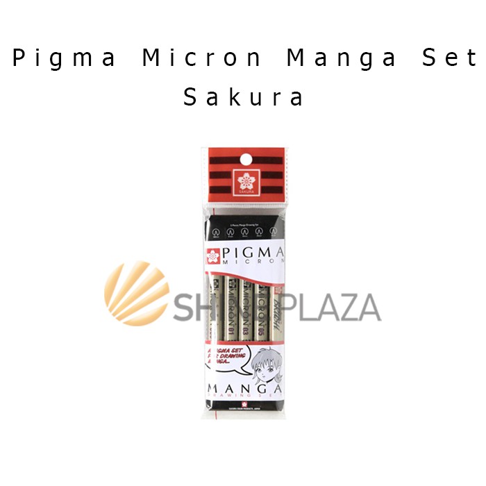 

Sakura Pigma Micron Manga Drawing Pen Set - Pulpen Brush Spidol Gambar Hitam