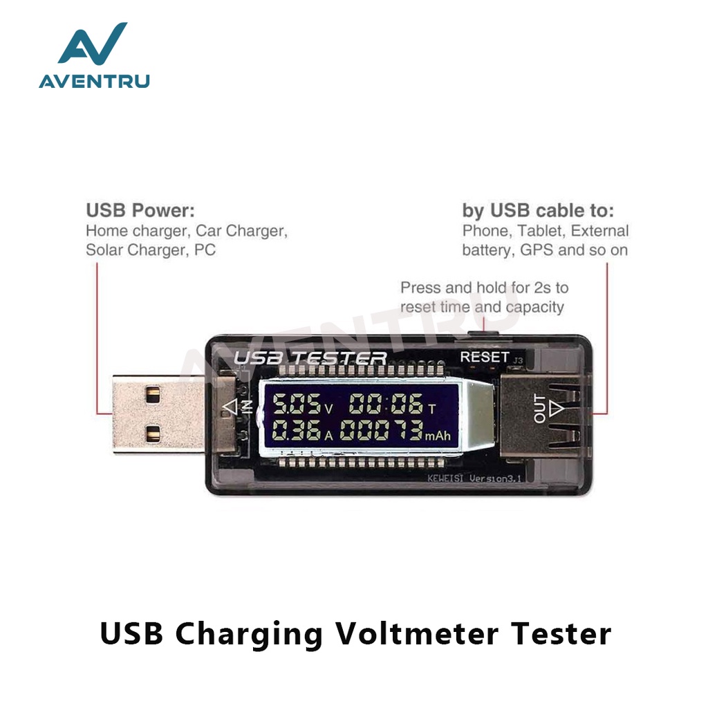 USB Doctor USB Voltmeter Wattmeter Charger Battery Capacity Tester