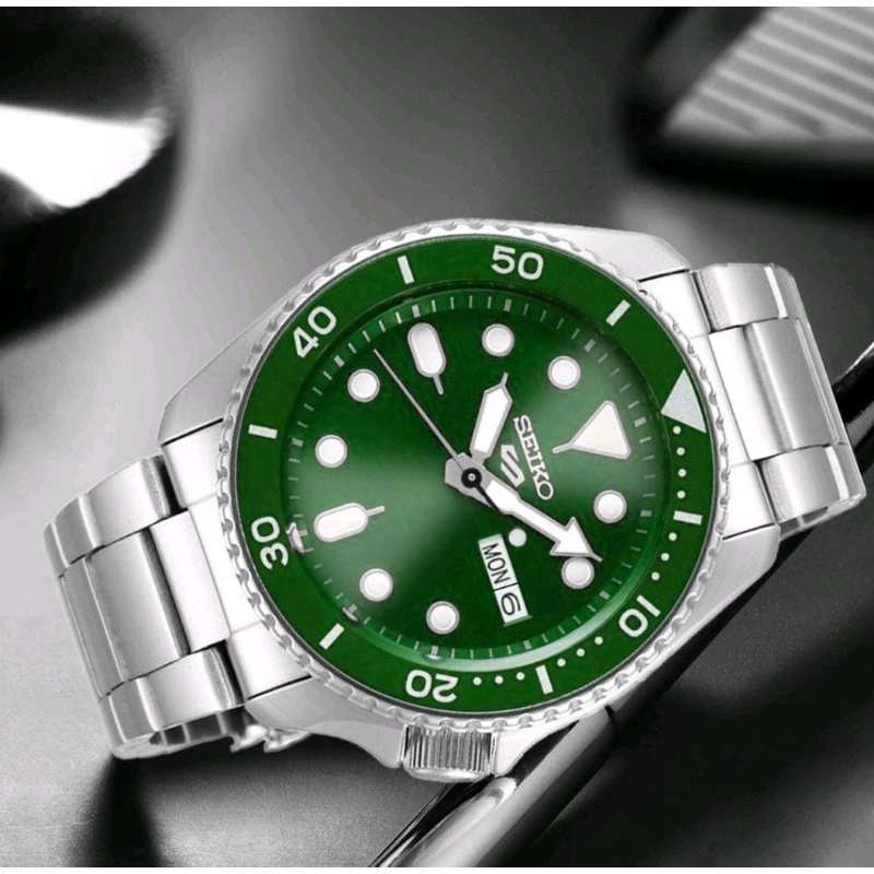 Jam Tangan Seiko Tanggal Hari Jam Stainliss Steel Pria Rantai Free Box &amp; Baterai