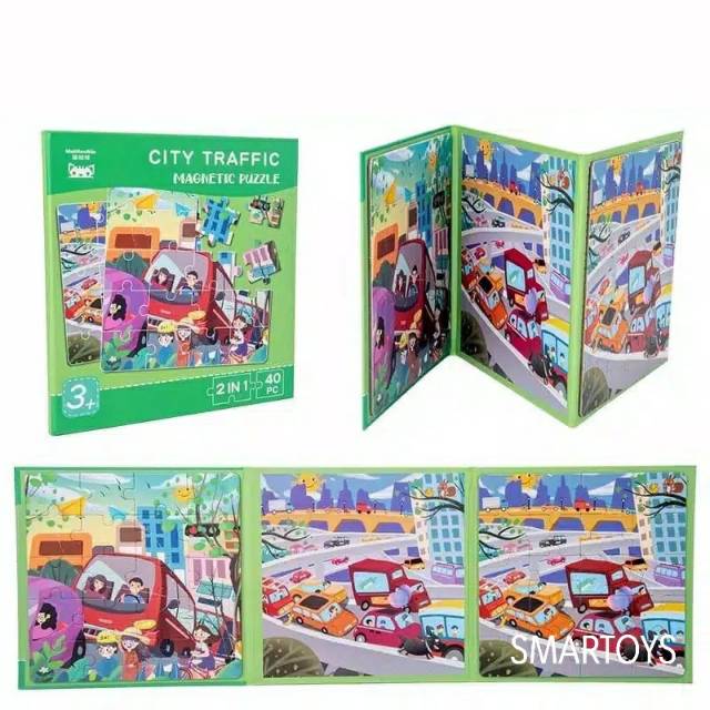 Mainan Edukasi Magnetic Jigsaw Puzzle 2 in 1 Magnet Mainan anak