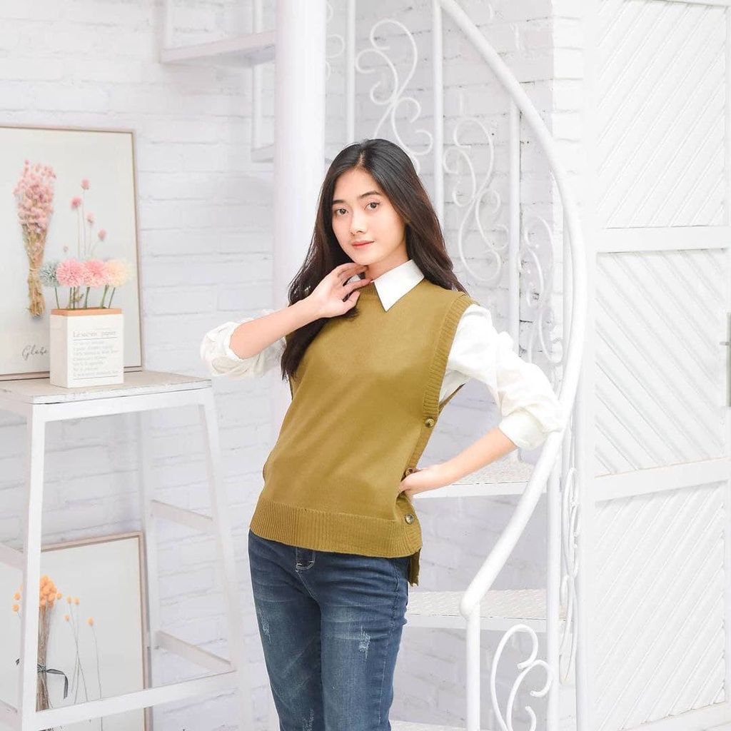 Nara Grosir - Micha Crop Vest | Fashion Terkini | Sweater Termurah