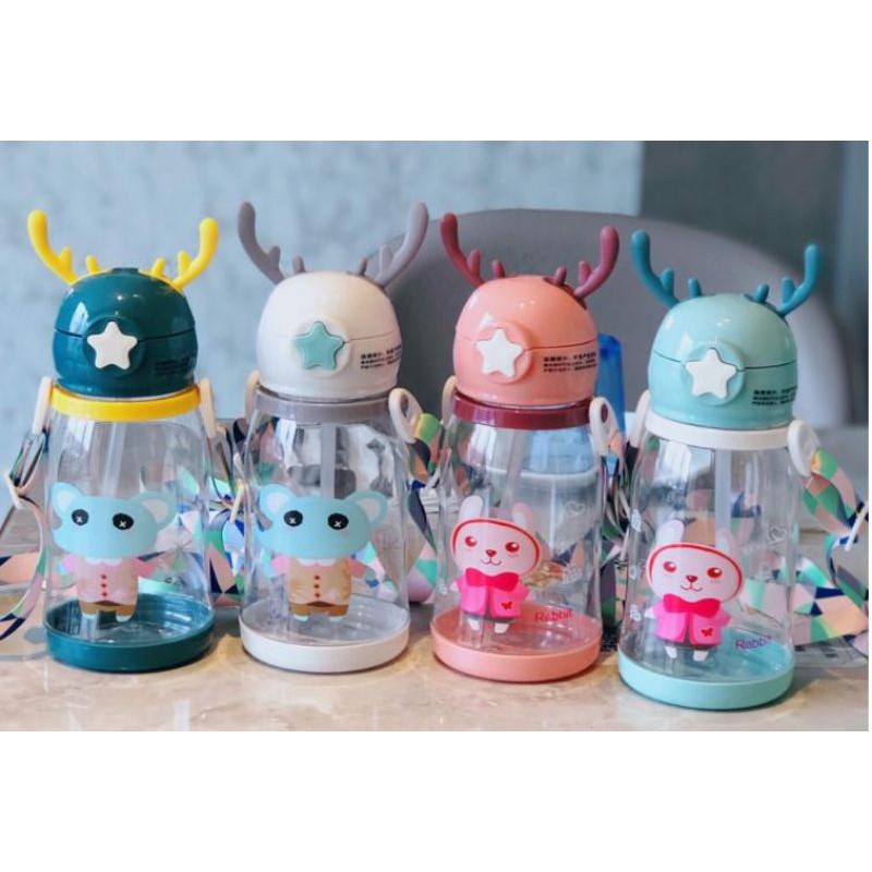 PROMO!!! BOTOL HAPPY AIR MINUM ANAK SEDOTAN MOTIF LUCU KARAKTER IMUT 480ML BPA AMAN BUAT ANAKANAK