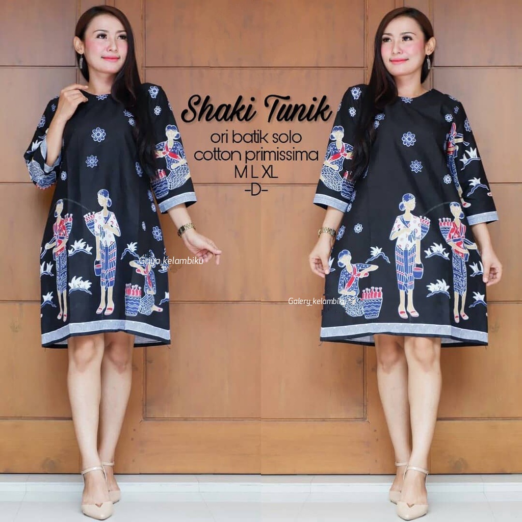 Tunik batik jumbo ld 130 mbok jamu premium korean style Original Batik Solo