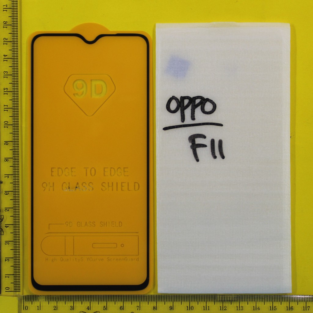 TEMPERED GLASS 9D OPPO F11- HITAM | Shopee Indonesia