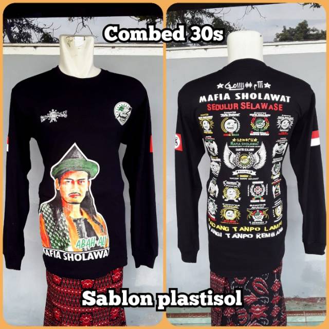 Kaos Mafia Sholawat Abah Ali Sablon Pasistol Combed 30s Shopee