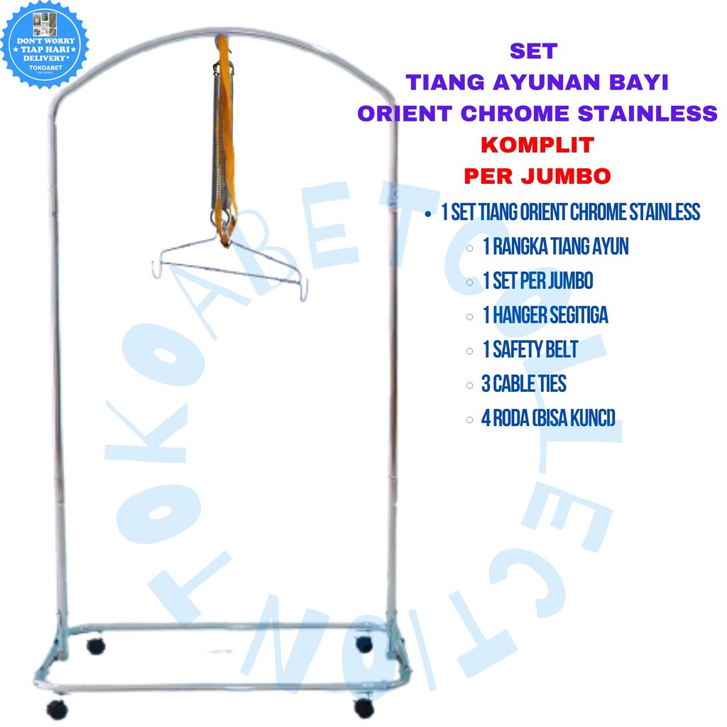 RANGKA AYUNAN BAYI DAN ANAK TIANG AYUNAN BAYI CHROME STAINLESS VARIASI MERK ORIENT TOKOABET