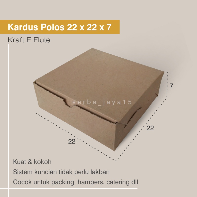 

KARDUS BOX POLOS HAMPERS / SOUVENIR 22 X 22 X 7 EFLUTE