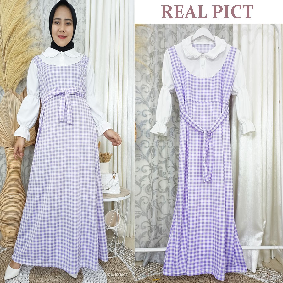 GAMIS YUNA DRESS BUSUI KOTAK KOREA CARLINA FASHION