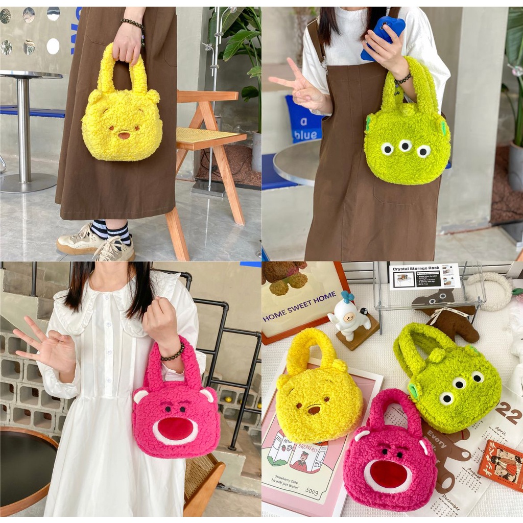 TAS TANGAN WINNIE THE POOH ALIEN LOTSO HANDBAG HANDLE BAG ANAK DEWASA IMPOR