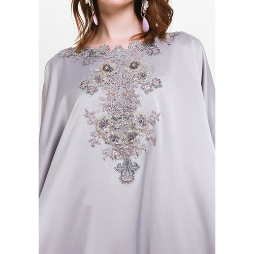 ICONS EMBELISHED SILKY KAFTAN W/ FACE MASK LEBARAN MODERN MEWAH FASHION WANITA MUSLIM TNIC0610BB/0422