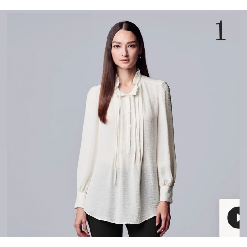 Women's Simply Vera Wang Ruched Pintuck Blouse