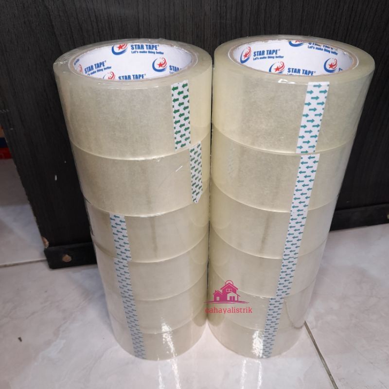 Lakban Bening 90Yard Isolasi selotip clear tape 45MM Daya Lengket kuat lakban coklat Fragile