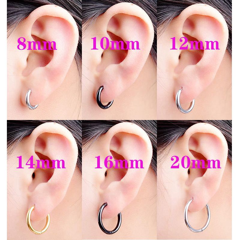 Anting hoop korea untuk wanita bahan titanium anti karat
