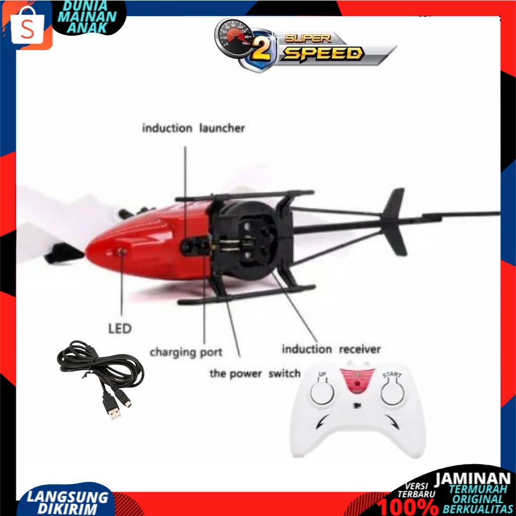 RC Helicopter Axis 2 Channel Quadcopter NEW VERSI |Pesawat Helikopter Remote Control charging Led