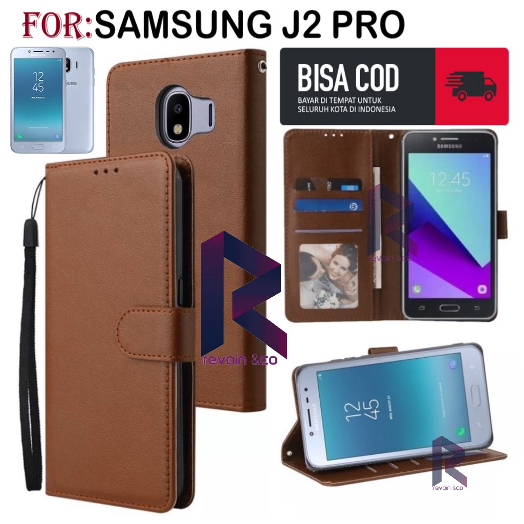 FLIP COVER SAMSUNG J2 PRO FLIP WALLET LEATHER KULIT PREMIUM SARUNG BUKA TUTUP FLIP CASE SAMSUNG J2 PRO