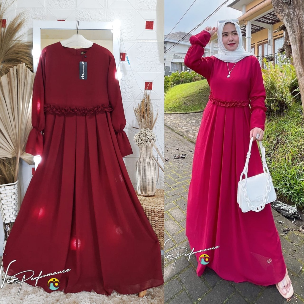 model gamis simple tapi mewah terbaru / gamis mayung / gamis ceruty babydol armany  / gamis polos