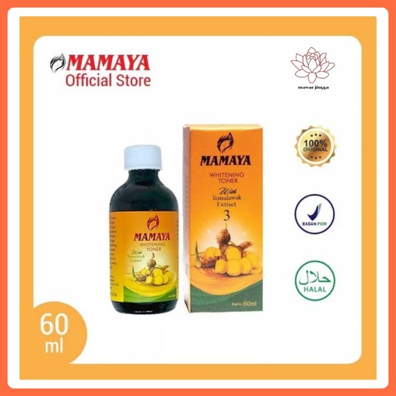 Mamaya whitening toner temulawak 60ml original BPOM