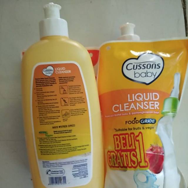 CUSSONS SABUN CUCI BOTOL KEMASAN BOTOL 450ML BONUS REFILL 300/ Botol Liquid Cleanser kemasan botol 450ml + bonus refill 300ml (beli 1 gratis 1)