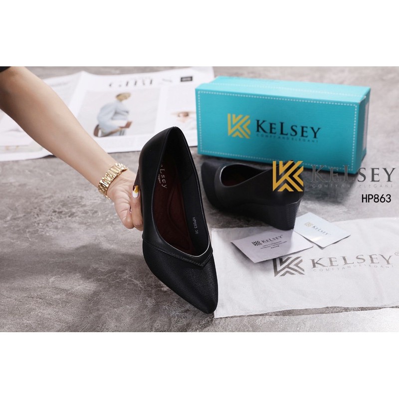 Kelsey Sepatu Heels Wanita HP863 Sepatu Heels Import-BLACK