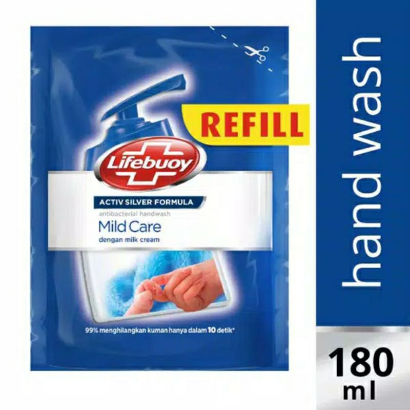 Lifebuoy Sabun Cuci Tangan hand wash anti bakteri virus Mild Care Refill 180Ml