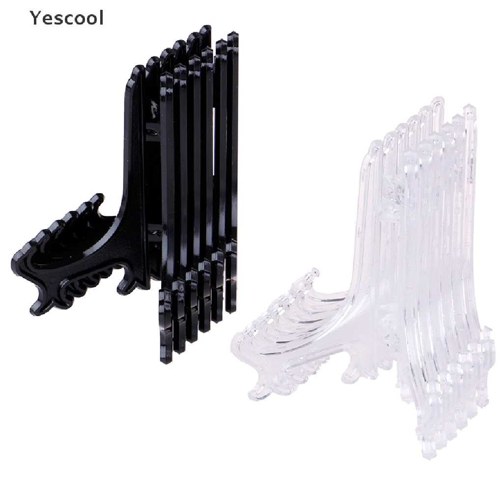 Yescool 12Pcs Stand Display Holder Piringfoto Bahan Plastik Bisa Dilipat