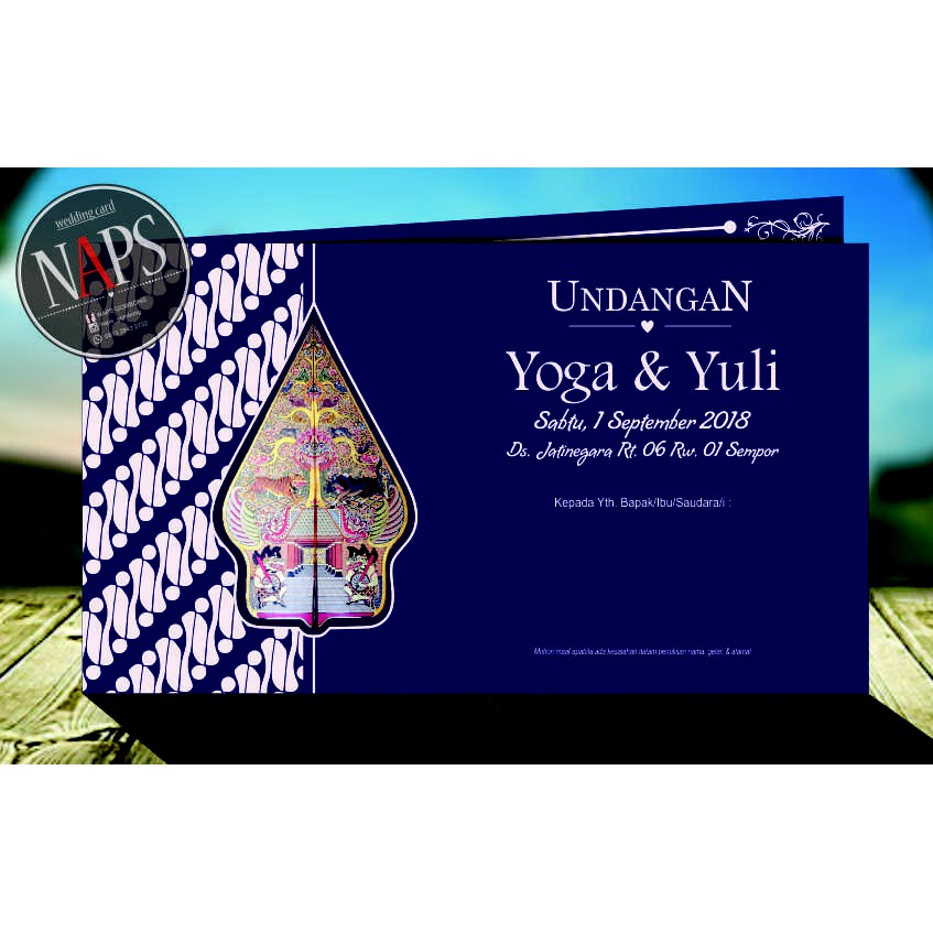 Undangan Pernikahan Vintage Soft Cover Wedding Card Wayang