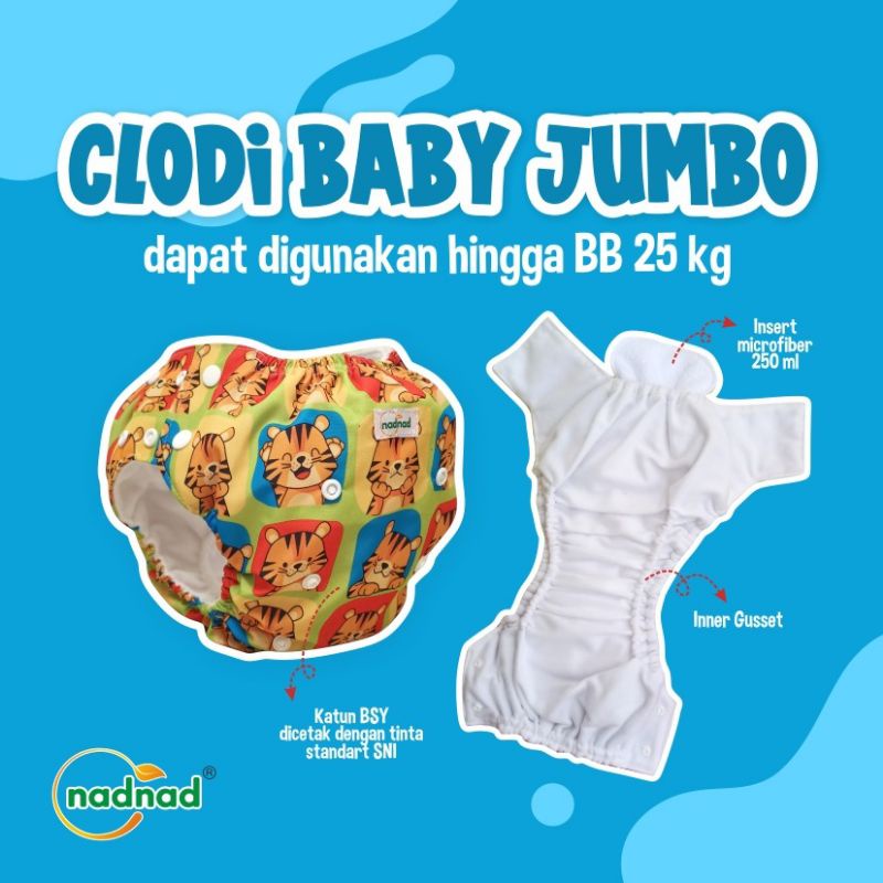 Clodi Nadnad Pocket Pant 7-25kg 6bulan-7tahun M-XXL jumbo big Clothdiapers Clothdiaper Cloth diaper 