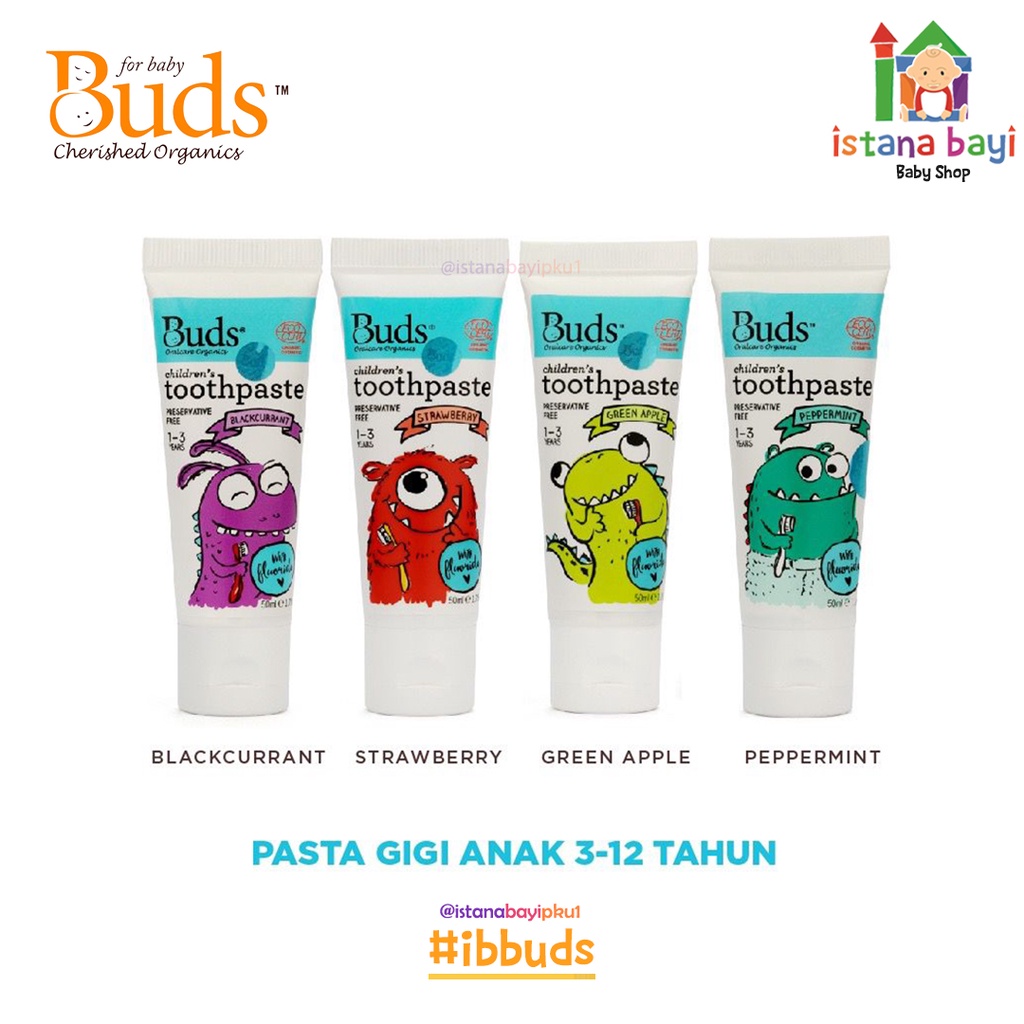 Buds Organics Toothpaste With Fluoride/Pasta Gigi Anak