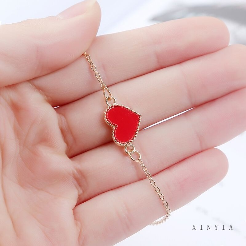 FerenHongXia Gelang Hati Cinta Korea Liontin Gelang Emas Perhiasan