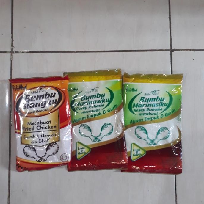 

paket bumbu 1 biang dan 2 marinasi alifa food untuk friedchicken