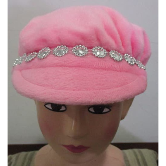 Topi Bayi Balita Anak Bulu Hiasan Mata Silver Metalic Warna Lucu Bayi