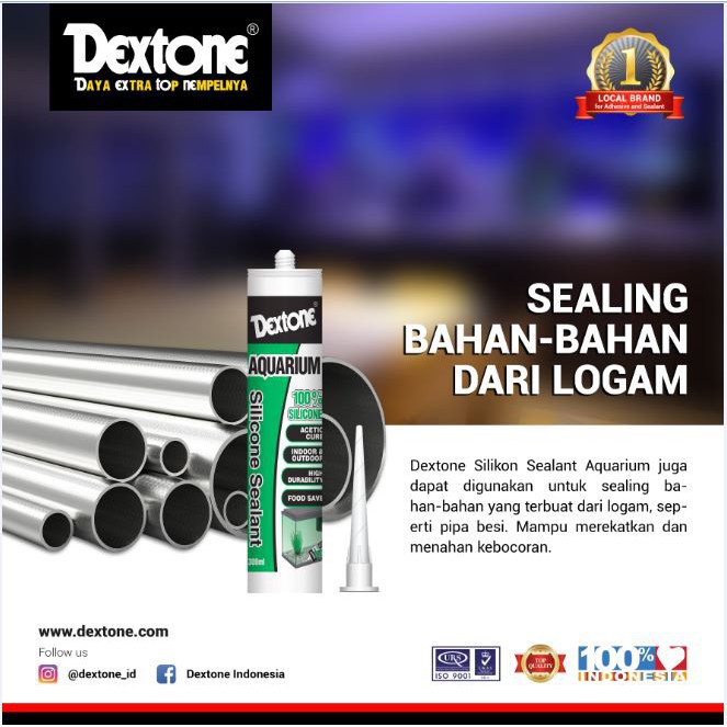 Lem Kaca Aquarium 100% Silicone Sealant Dextone Anti Bocor Anti Susut