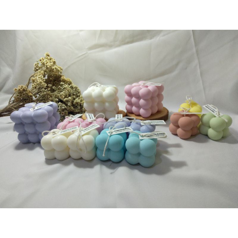 Bubble Candle|Aesthetic Bubble Candle|Scented Candle| Lilin Kubus Estetik