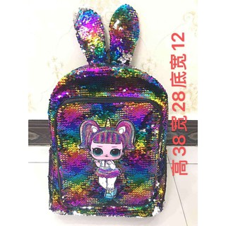  TAS  RANSEL JUMBO GLITTER  SEQUIN LOL 2 LED LAMPU BESAR 