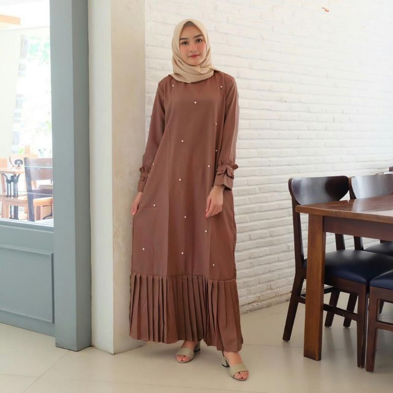 Baju Gamis Wanita Syar'i Muslim Remaja Sabinna Gamis Modis Wanita Lebaran 2021 Terbaru Super Kek Lt