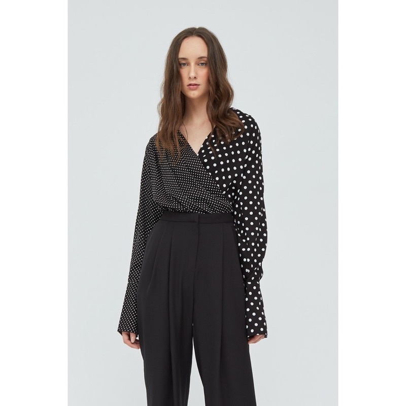 [Shopatvelvet × Disney] Minnie Mouse Double Dots Wrap Top