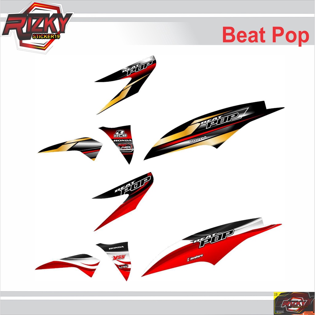 Striping Beat Pop Variasi Stiker Motor Honda Beat Pop Semi Full Body Lis Cover Lis Body Motor