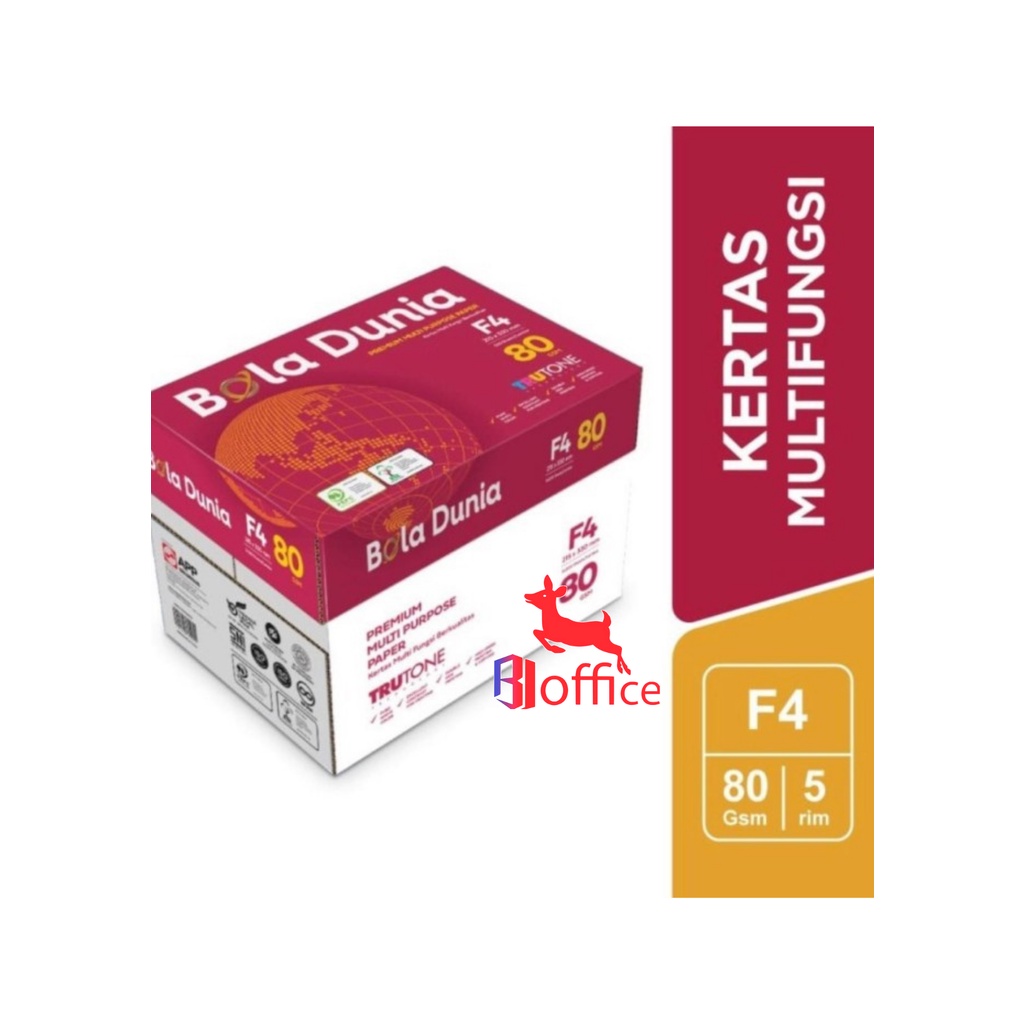 

Kertas HVS F4 Bola Dunia 80 gr / Kertas Fotocopy Folio 80 gr