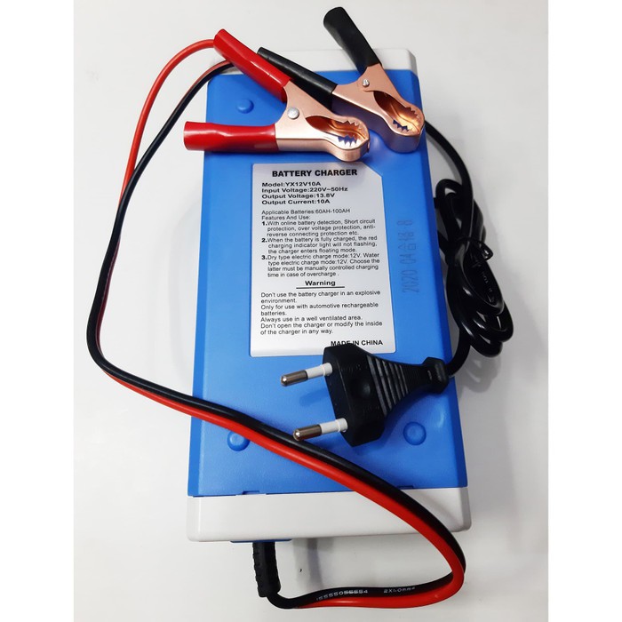 Accu Charger Portable 10A-12V Cas Aki Motor Mobil