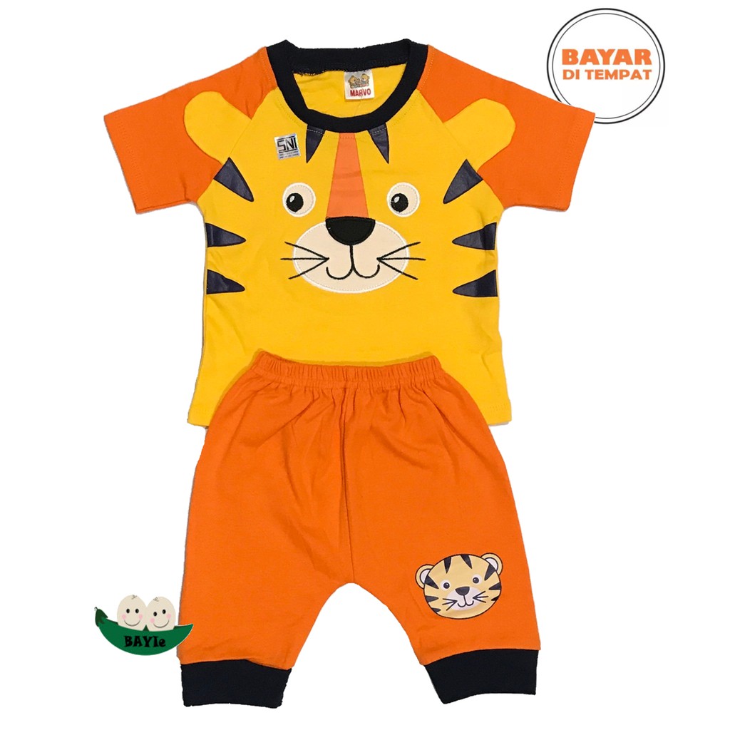 BAYIe - Setelan Baju + Celana Joger Bayi/Anak Laki-Laki motif TIGER MARVO umur 3-12 Bulan SNI