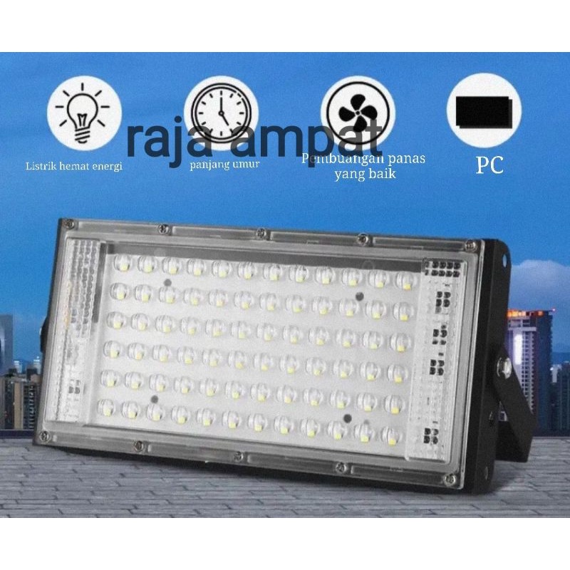 Lampu Sorot Flood Light AC 50W Cool White Super Terang Lampu LED Murah