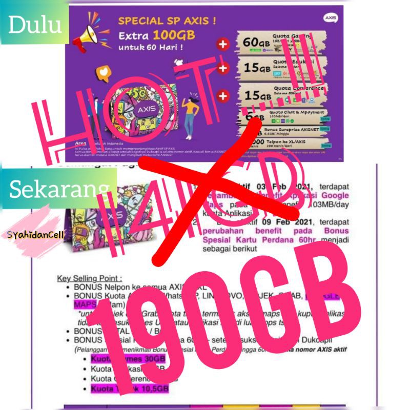 Kartu Axis Viral 190gb 1pcs New Nasional Shopee Indonesia