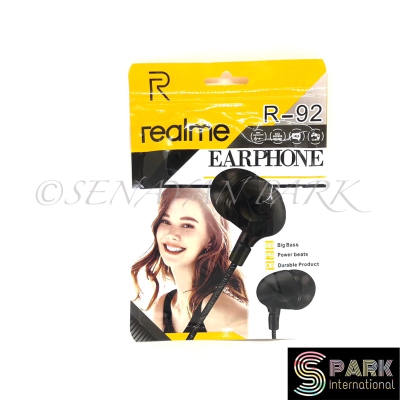 HANDSFREE REALME R92 + MIC STEREO EARPHONE R92 EXTRA BASS PROMO SEN