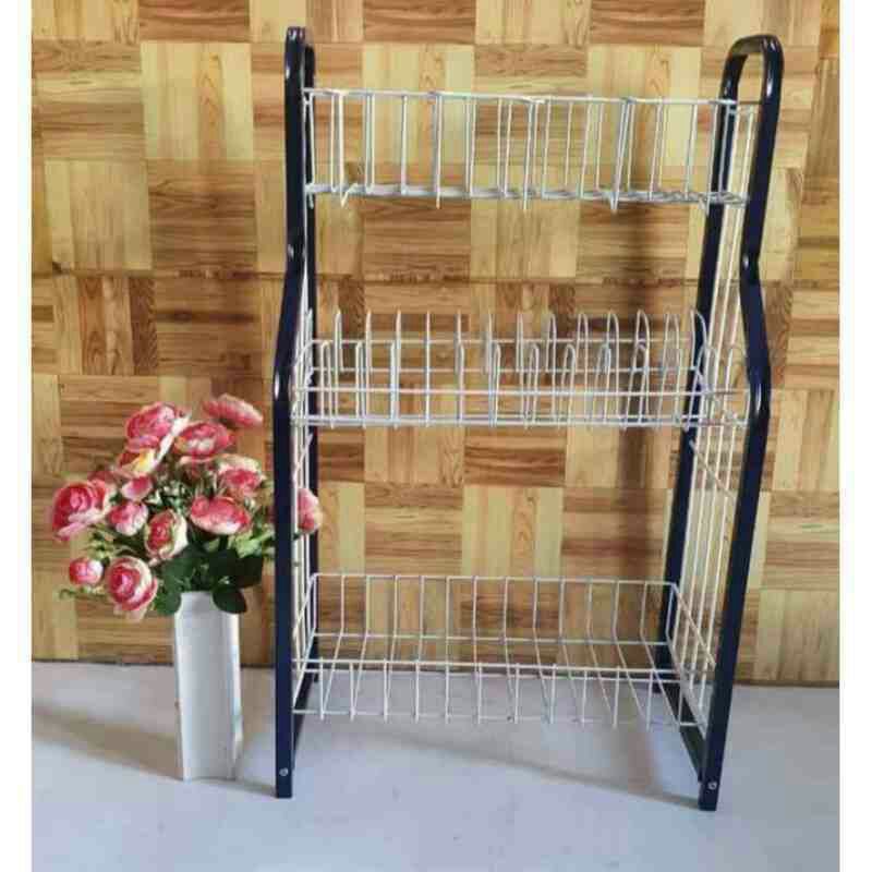 Rak piring susun 3, Rak serbaguna, Rak piring Aluminium stainles minimalis