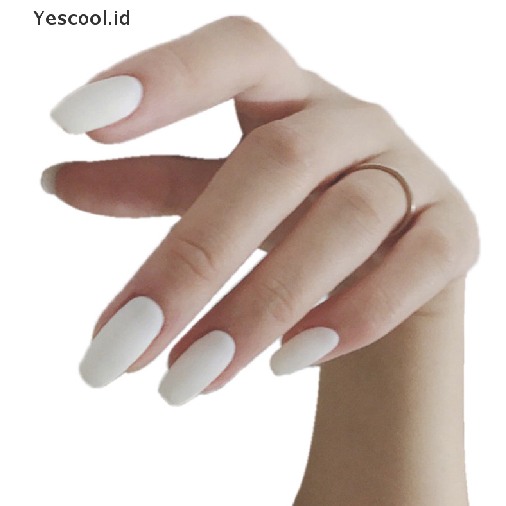 24pcs / set Kuku Kaki Palsu Dengan Lem Untuk Manicure