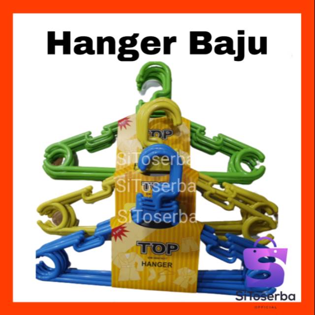 6 PCS GANTUNGAN BAJU - HANGER BAJU PLASTIK WARNA